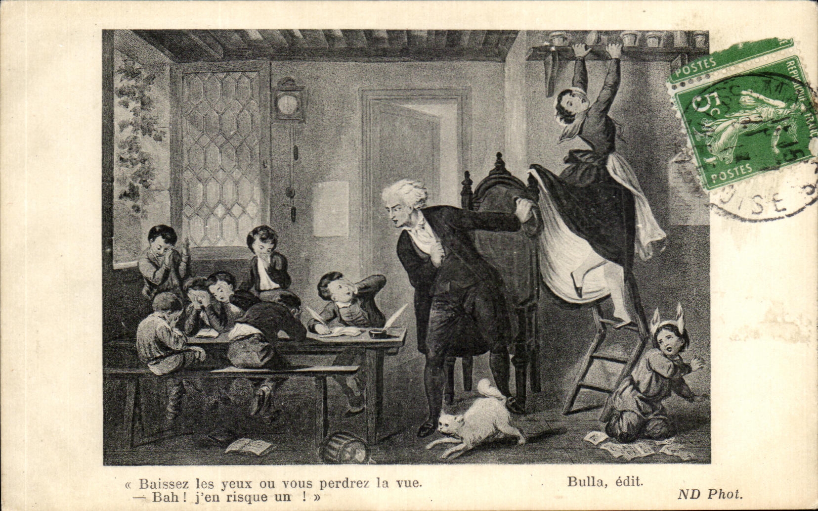 CPA Lower the eyes or you will lose the sight Bah I risk of them Children Schoolmaster