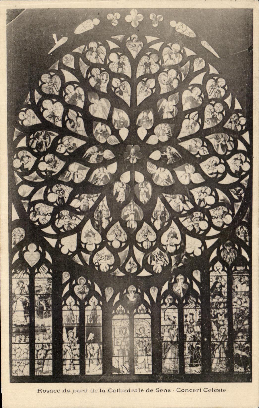 CPA Rosette of the north of the Cathedral of Celestial Sens Concert