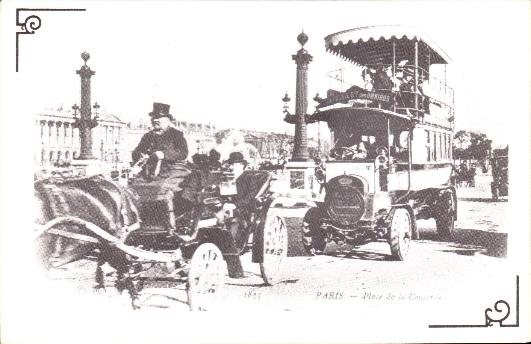 REPRO Paris D'Autrefois Place de la Concorde Un autobus
