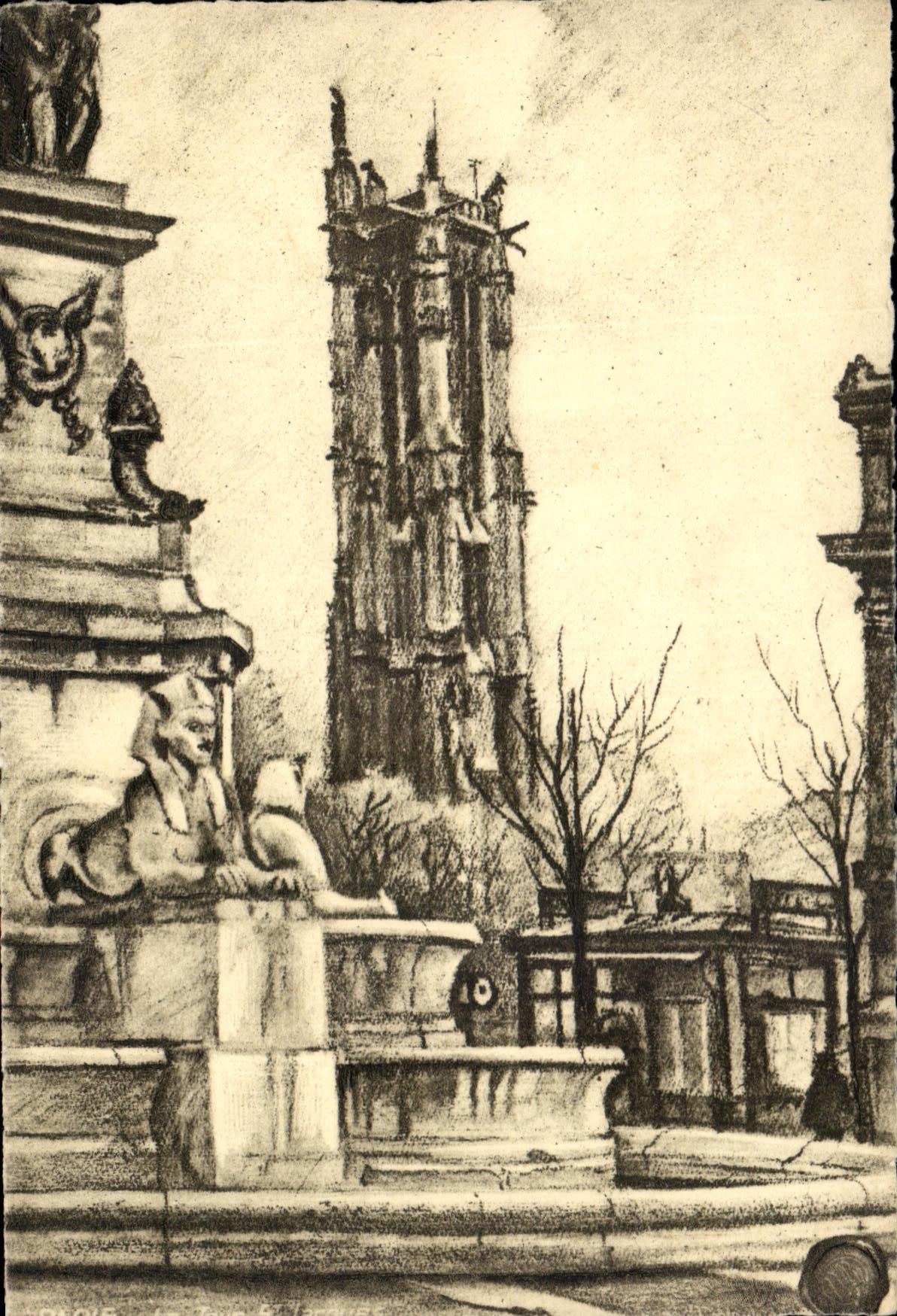 CPA Paris Place du Chatelet et Tour St Jacques