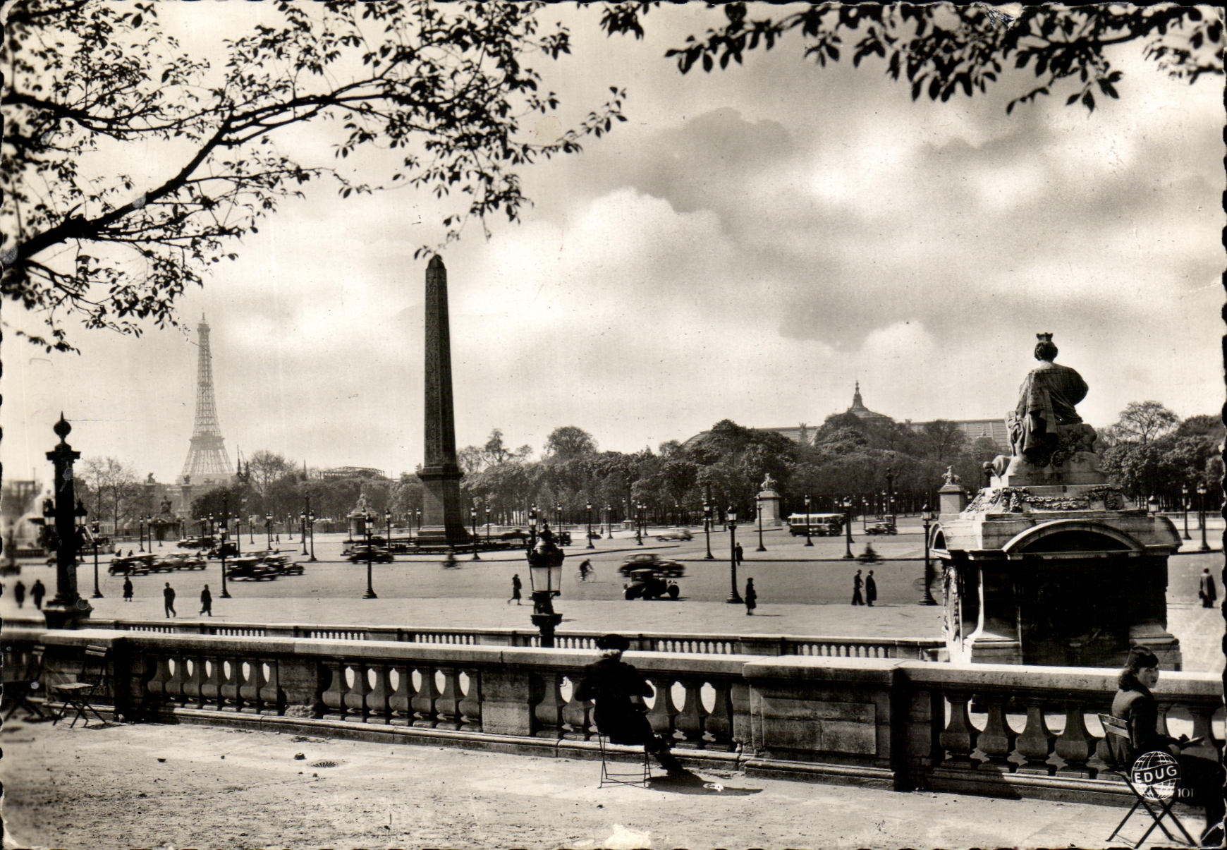 CPSM Paris Place de la Concorde Tour Eiffel