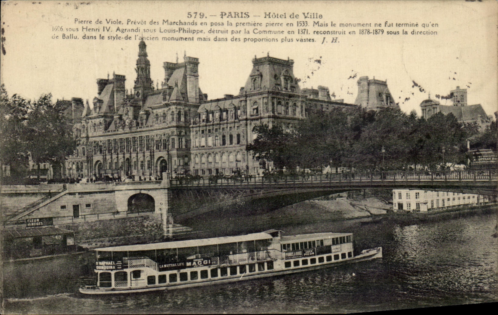 CPA Paris Hotel de Ville Peniche Maggi