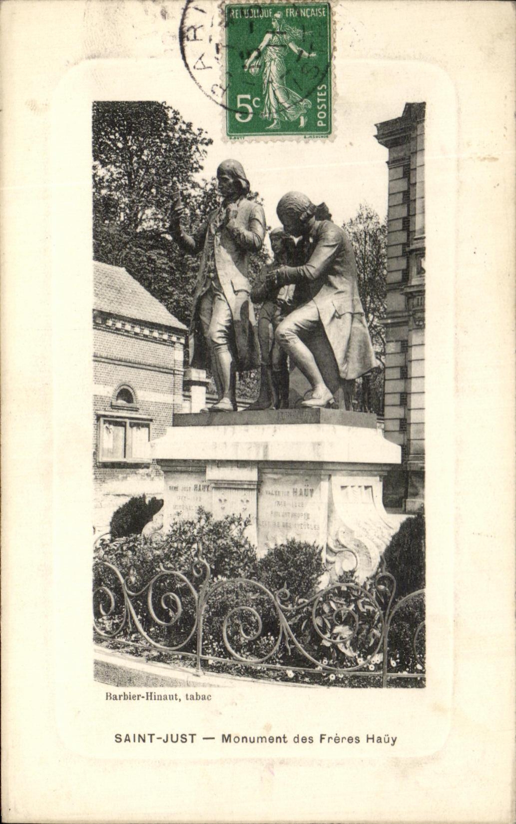 CPA Saint Just Monument Of the Hauy Brothers