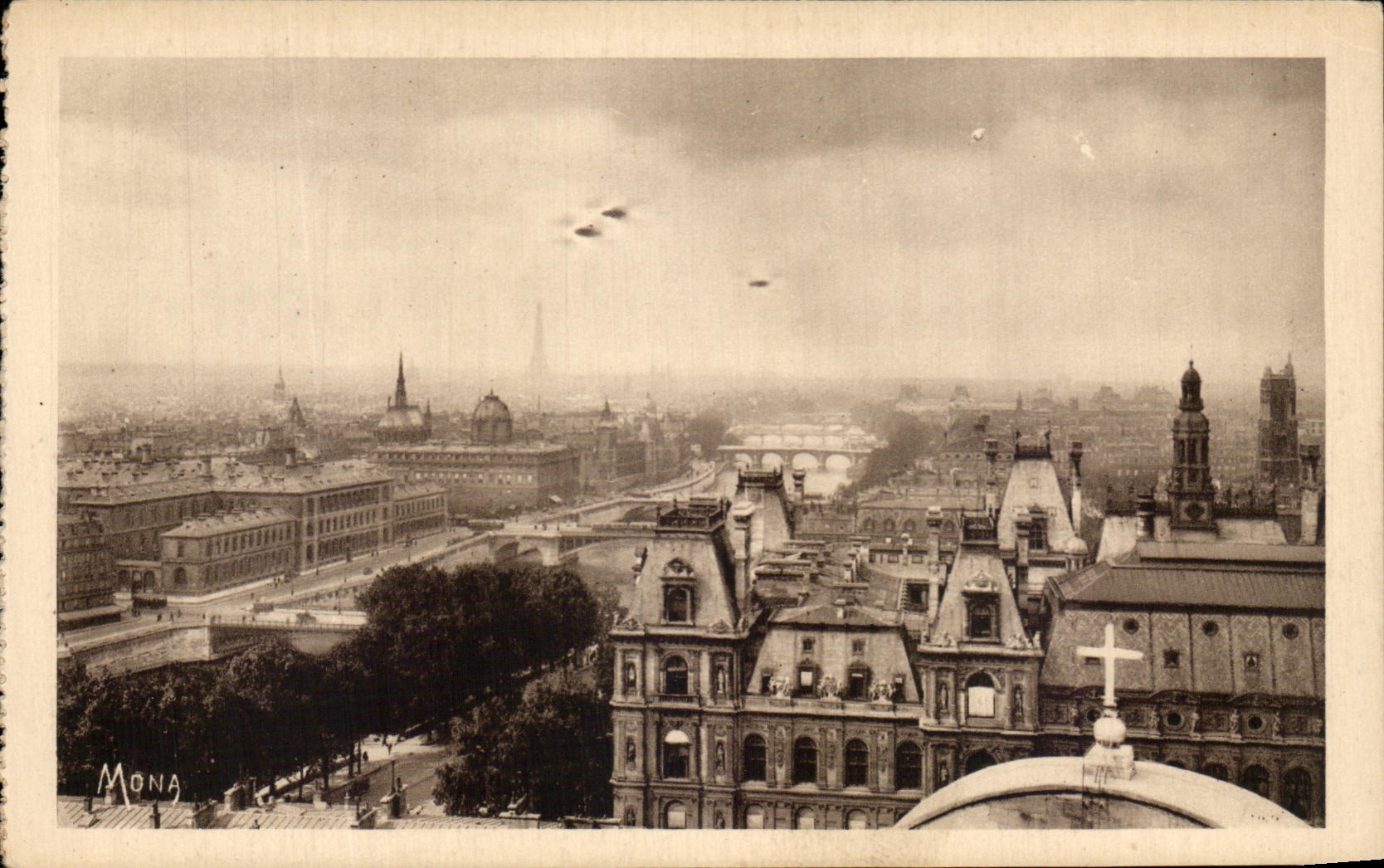 CPA Les Petits Tableaux De Paris Perspective Sur La Seine Les Ponts The Seine And Its Bridges
