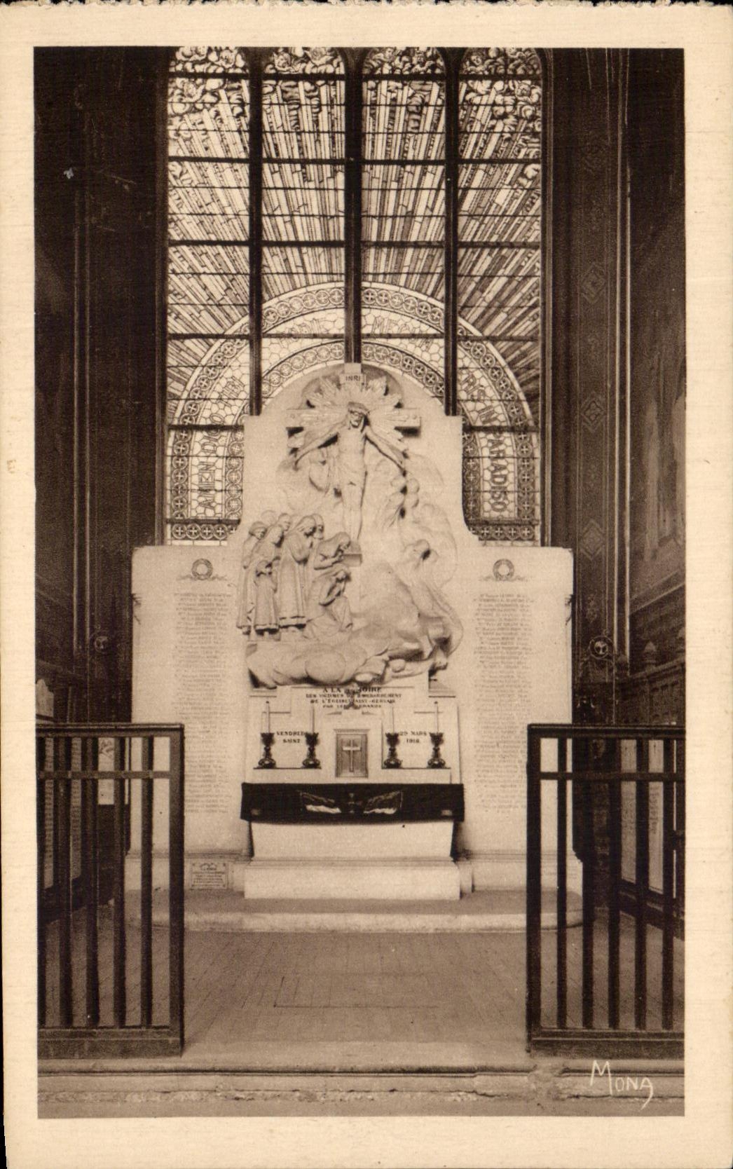 CPA Church Saint Gervais Paris vault Commemorative Of the Bombardment