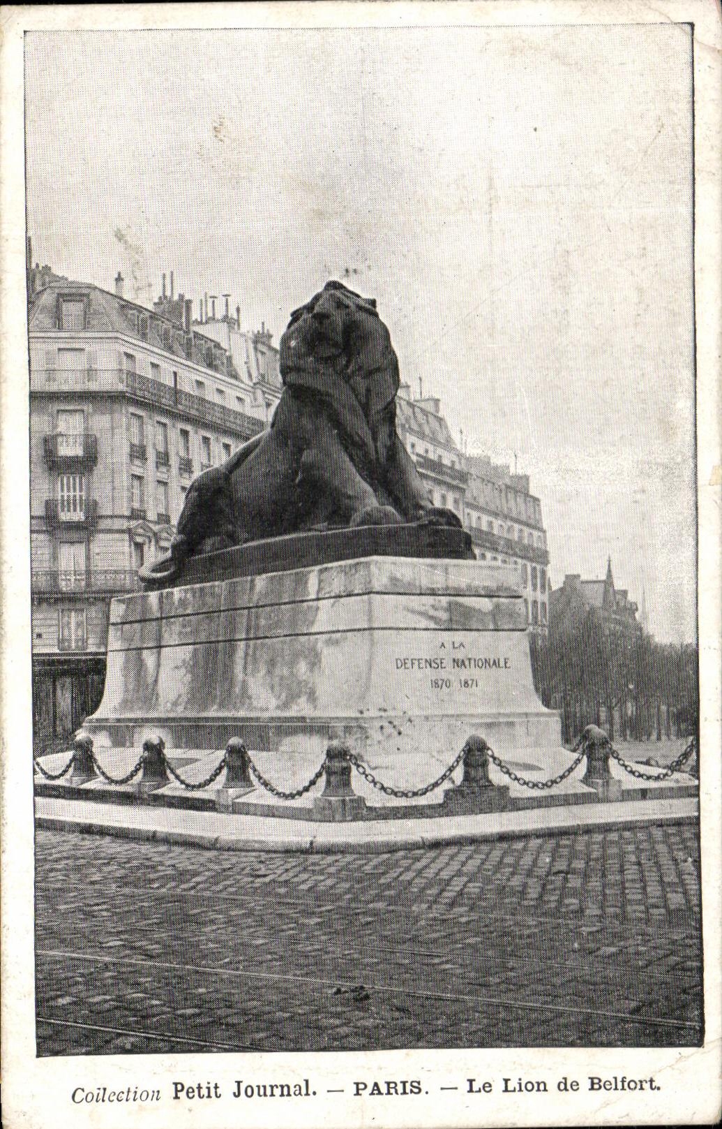 CPA Paris Collection small Paris Newspaper the Lion of Belfort