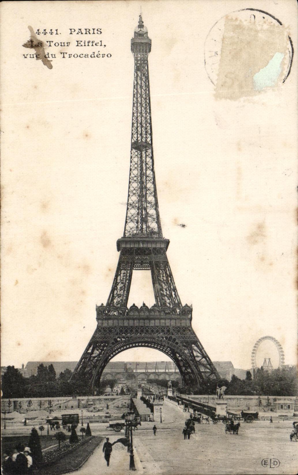 CPA Paris La Tour Eiffel Vue du Trocadero
