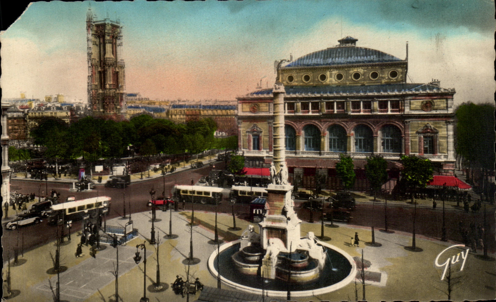 CPA Paris Et Ses Merveilles La Place du Chatelet et la tour saint Jacques