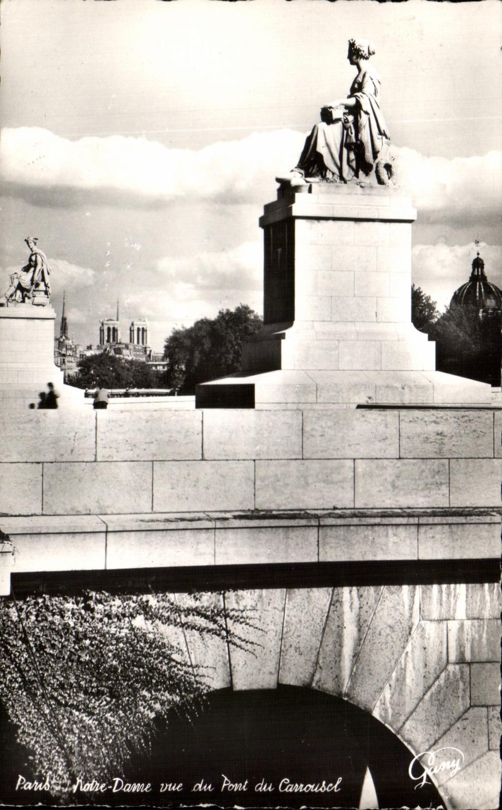 CPA Paris Notre Dame visto del puente del carrusel