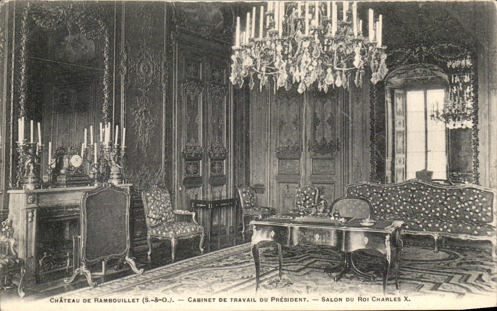 CPA Castle Of Rambouillet Study Of President Salon Of the King Charles X