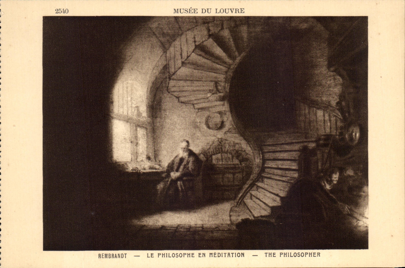 CPA Rembrandt Le Philosophe En Meditation Musee du Louvre Paris