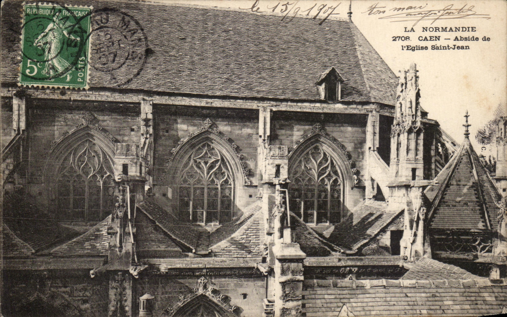 CPA La Normandie Caen Abside de I'Eglise Saint Jean