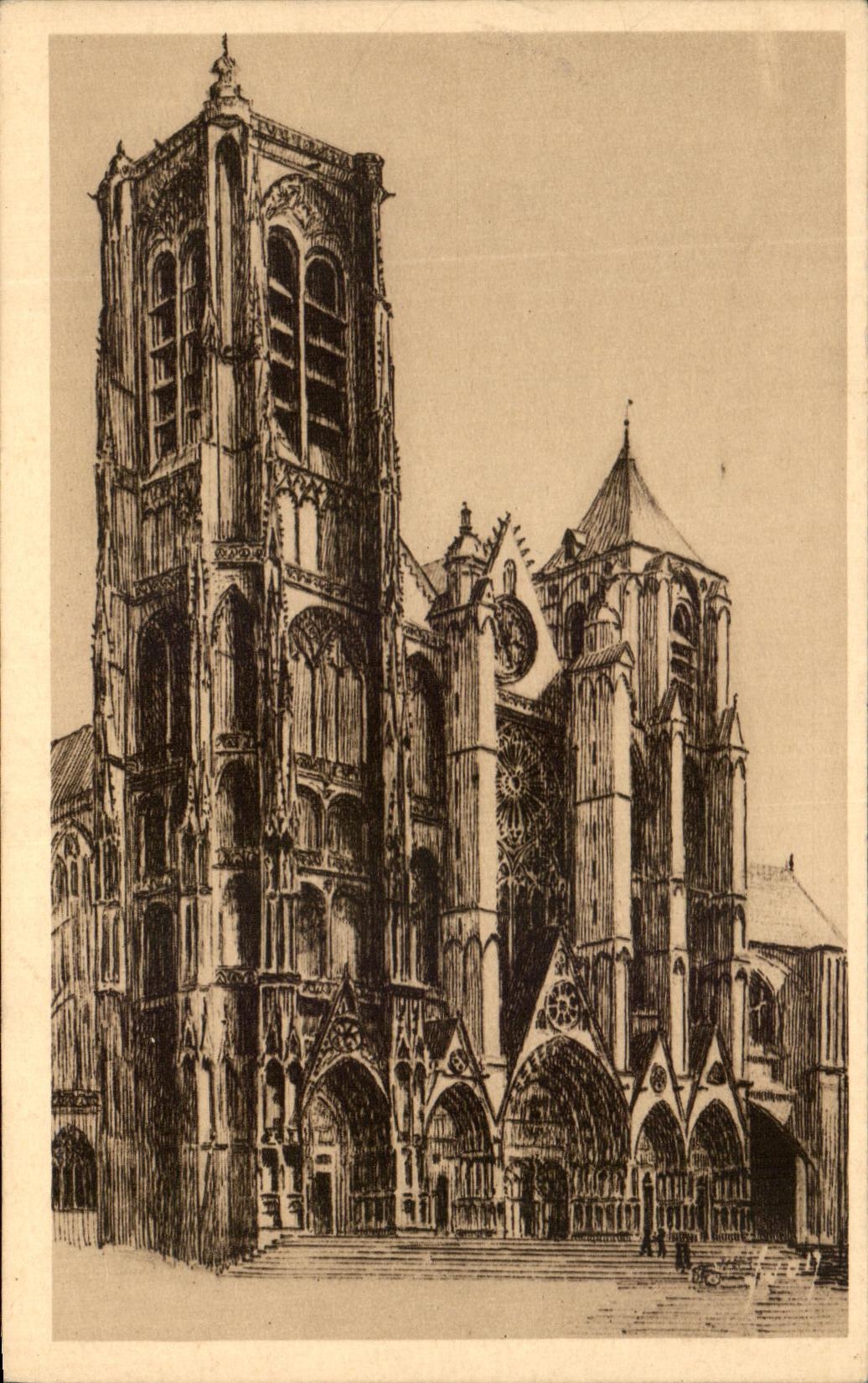 Catedral Saint-E'tienne del La de CPA Bourges