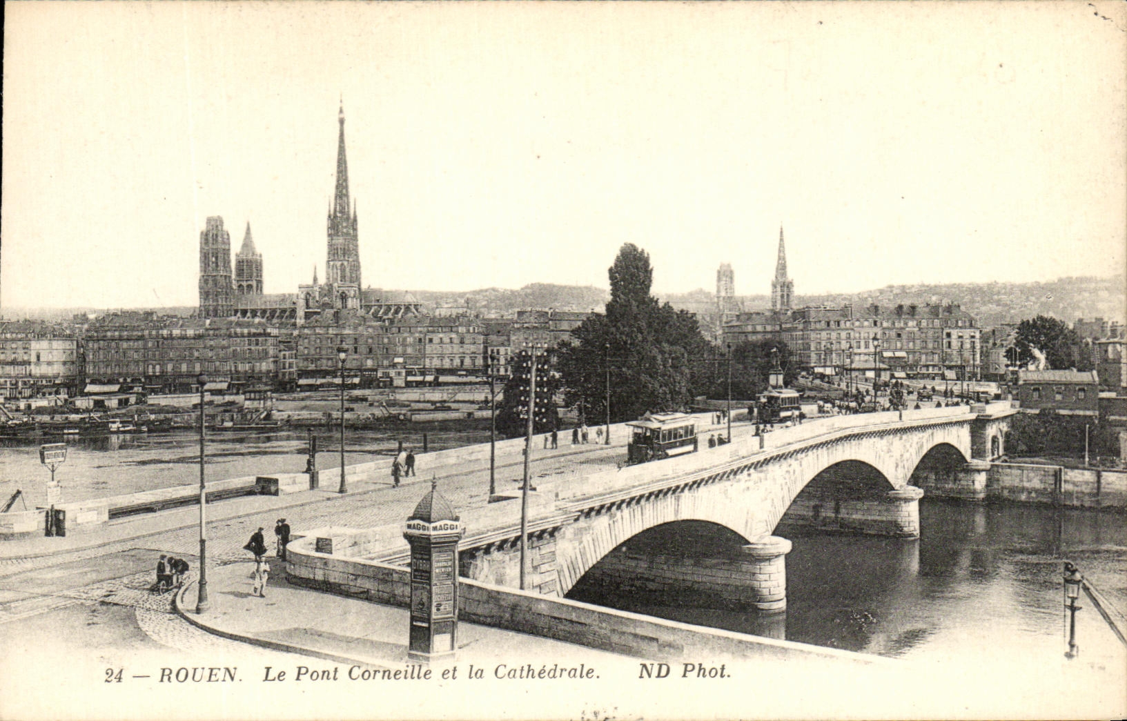 CPA Rouen the Bridge Crow Et La Cathedral