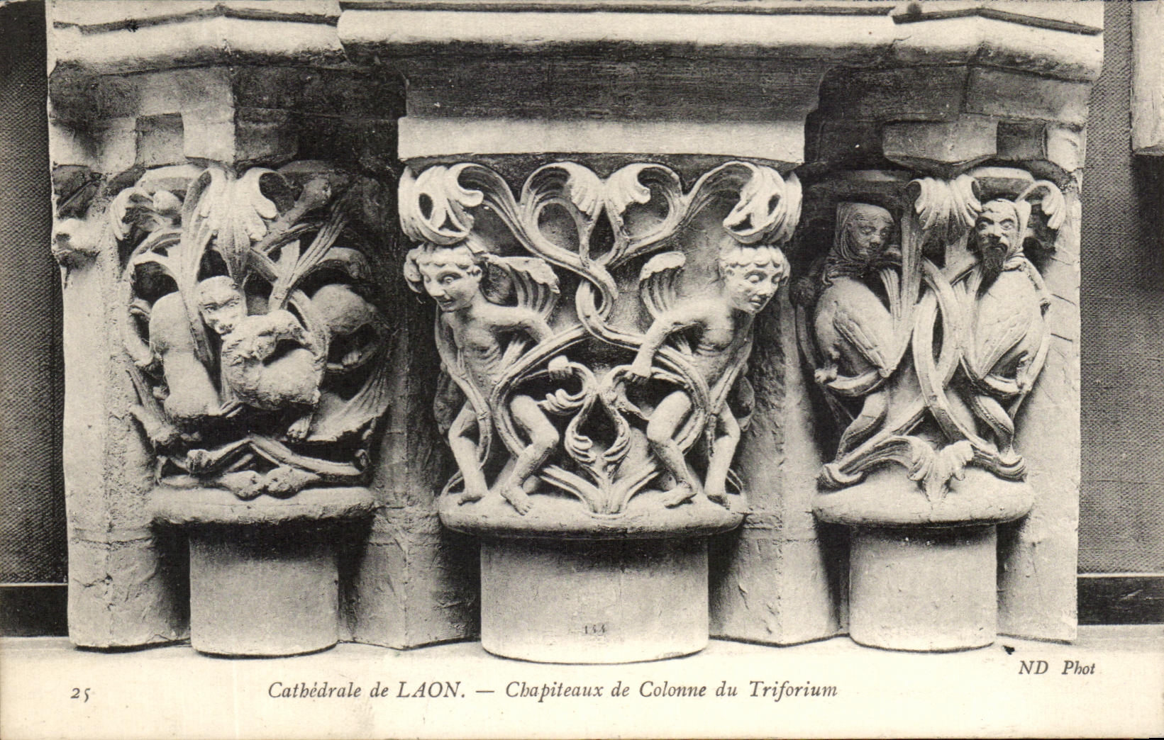 CPA Cathedral De Laon Capitals Of Column Of the Triforium