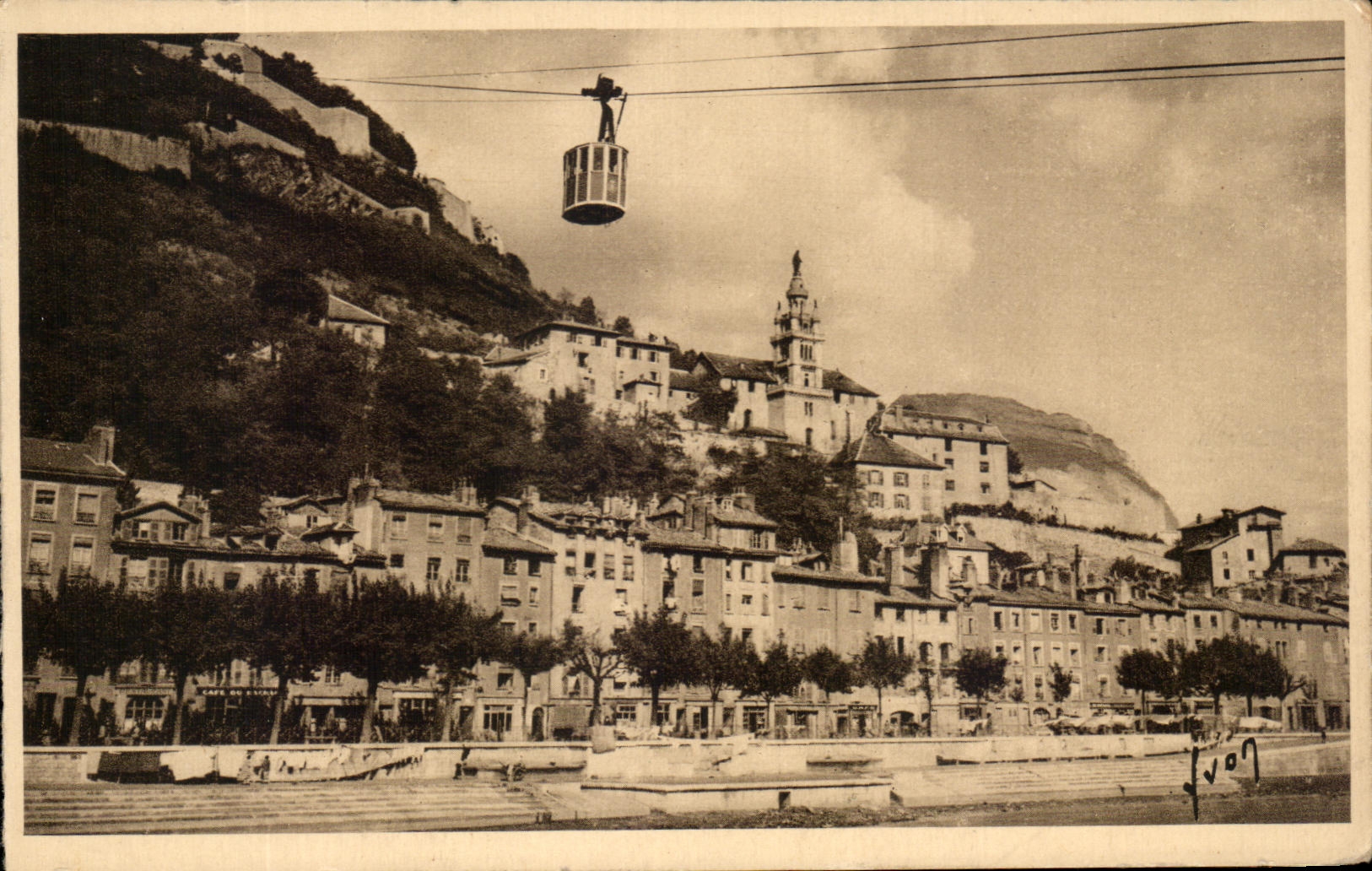 CPA Grenoble the Convent co Marie and the Cable car of the Bastille