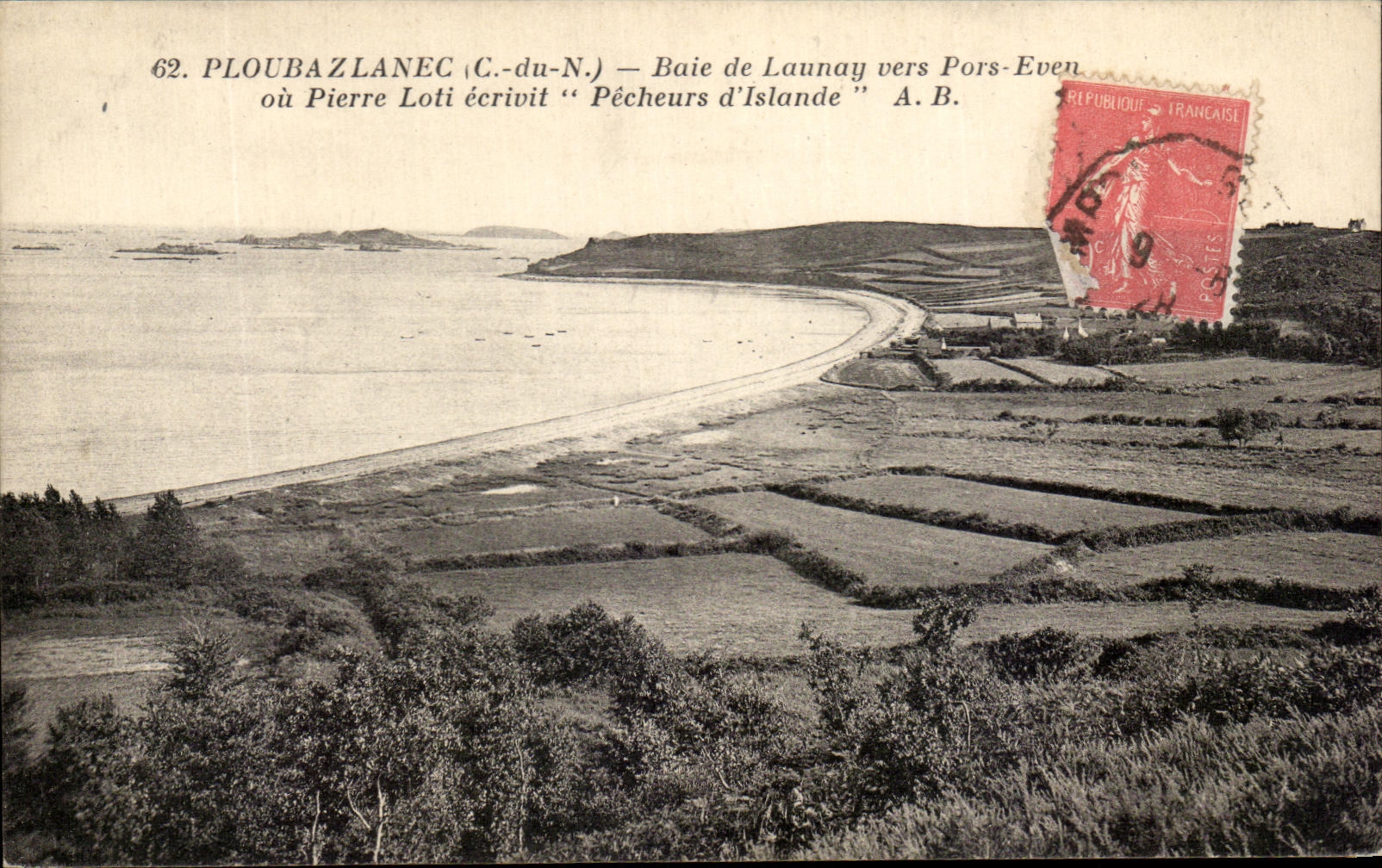 CPA Ploubazlanec Bay of Launay towards Pors Even or Pierre Loti wrote Pecheurs of Iceland
