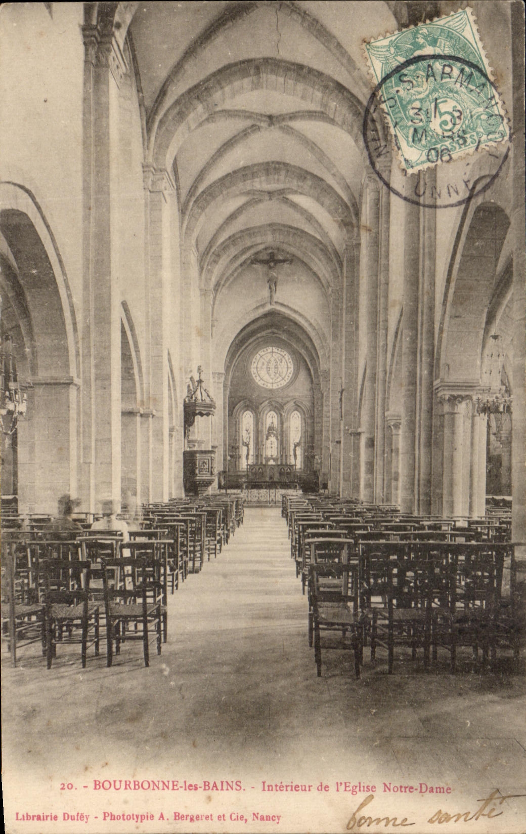 CPA Bourbonne Les Bains Interieur de L'Eglise Notre Dame