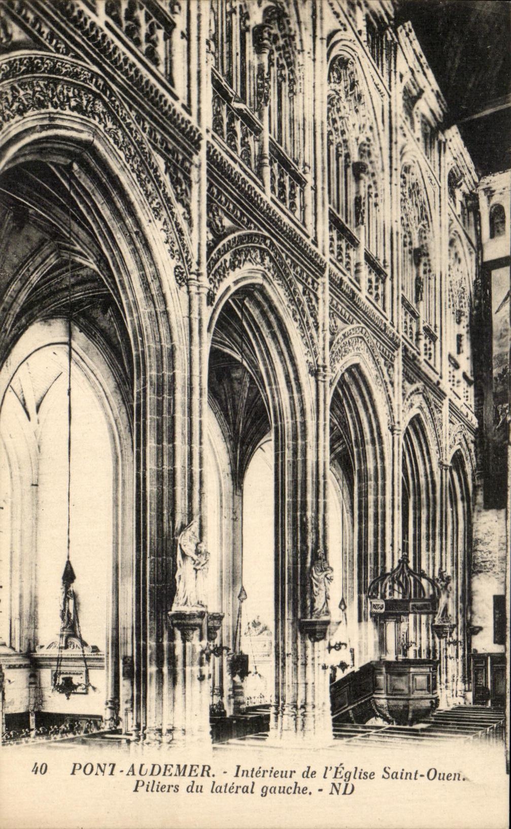 CPA Interior Audemer Bridge of the Church Saint Ouen Pillars of side the left
