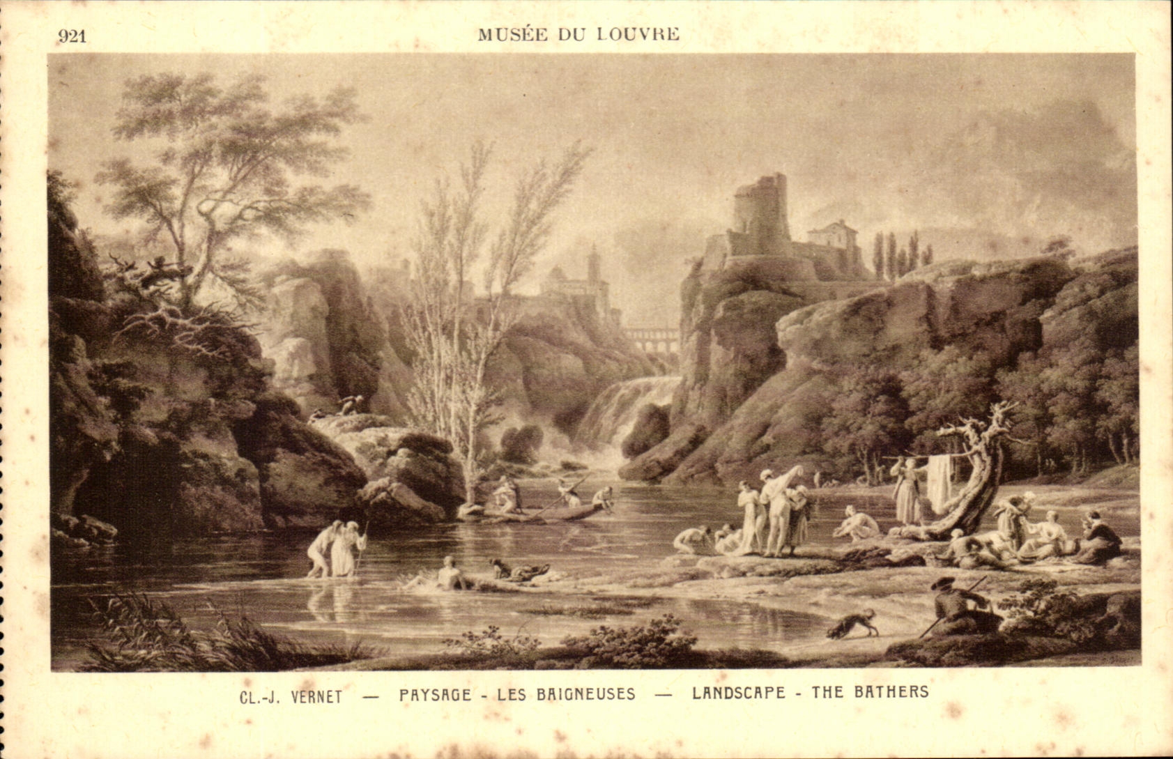CPA Musee Du Louvre Vernet paysage Les Baigneuses