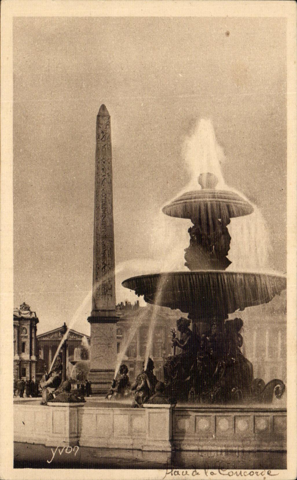 CPA Paris En Flanant L'Obelisque Et Les Grandes Eaux Place De La Concorde