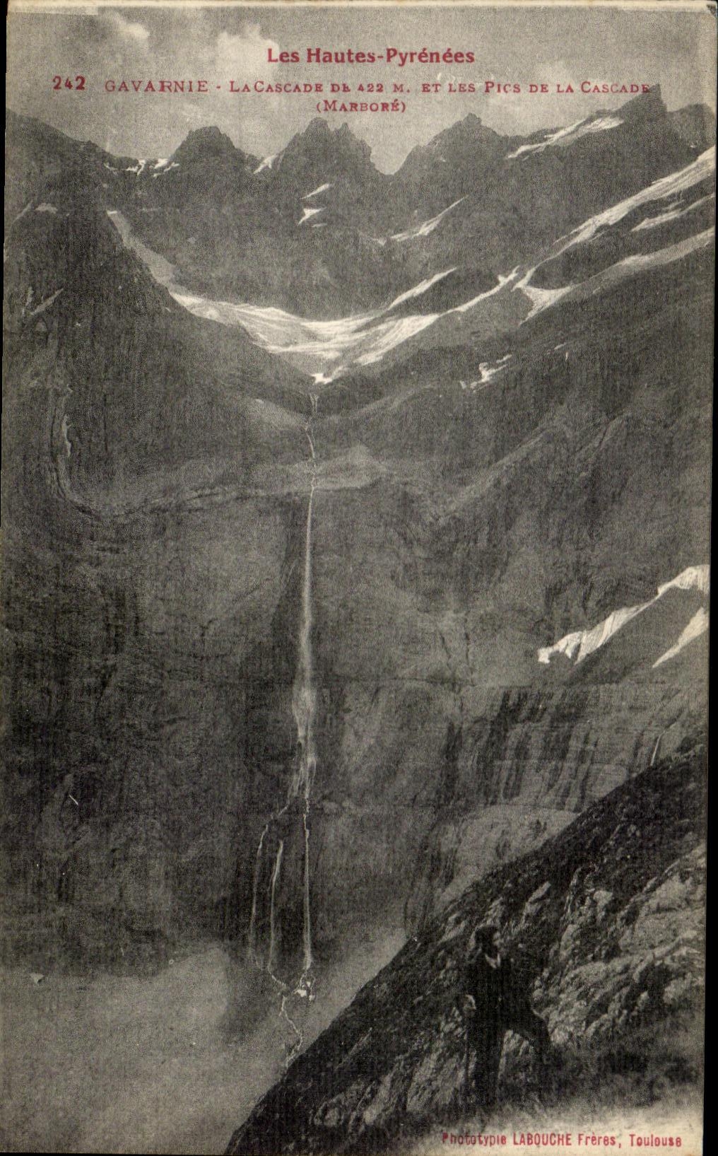 CPA the High Pyrenees Gavarnie the Cascade De And Peaks Of the Cascade