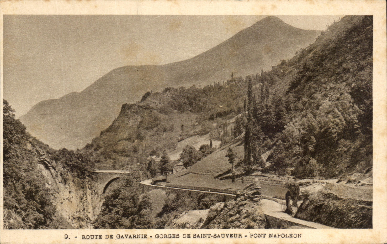 CPA Route De Gavarnie Gorges De Saint Saver Napoleon Bridge