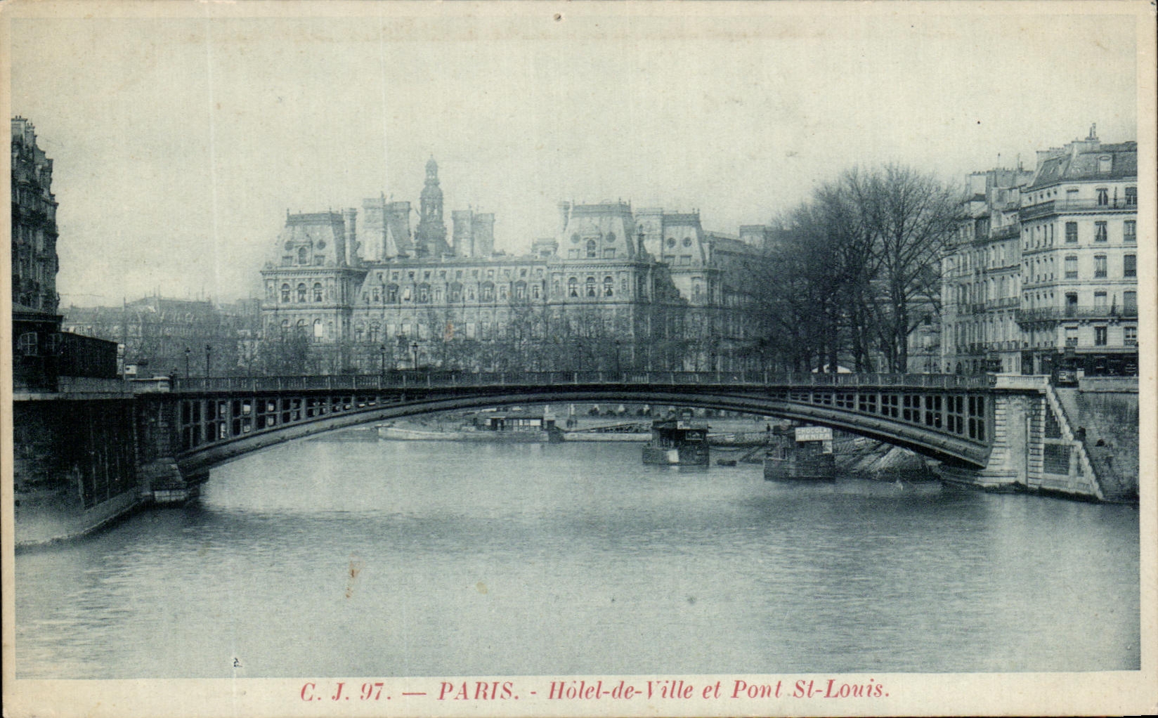 CPA Paris Hotel De Ville Et Pont St Louis