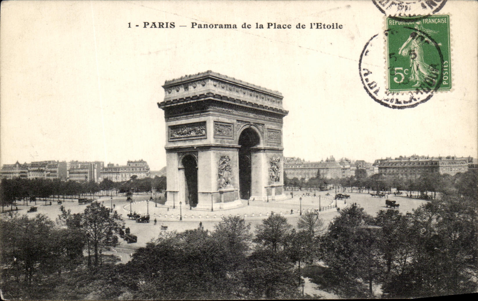 CPA Paris Panorama De La Place De l'Etoile Arc de Triomphe