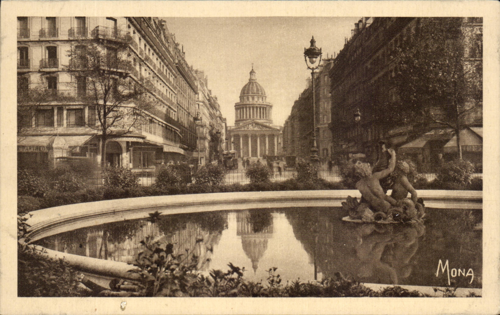 CPA Small Tableaux De Paris Places ED Rostand Rue Soufflot and the Pantheon