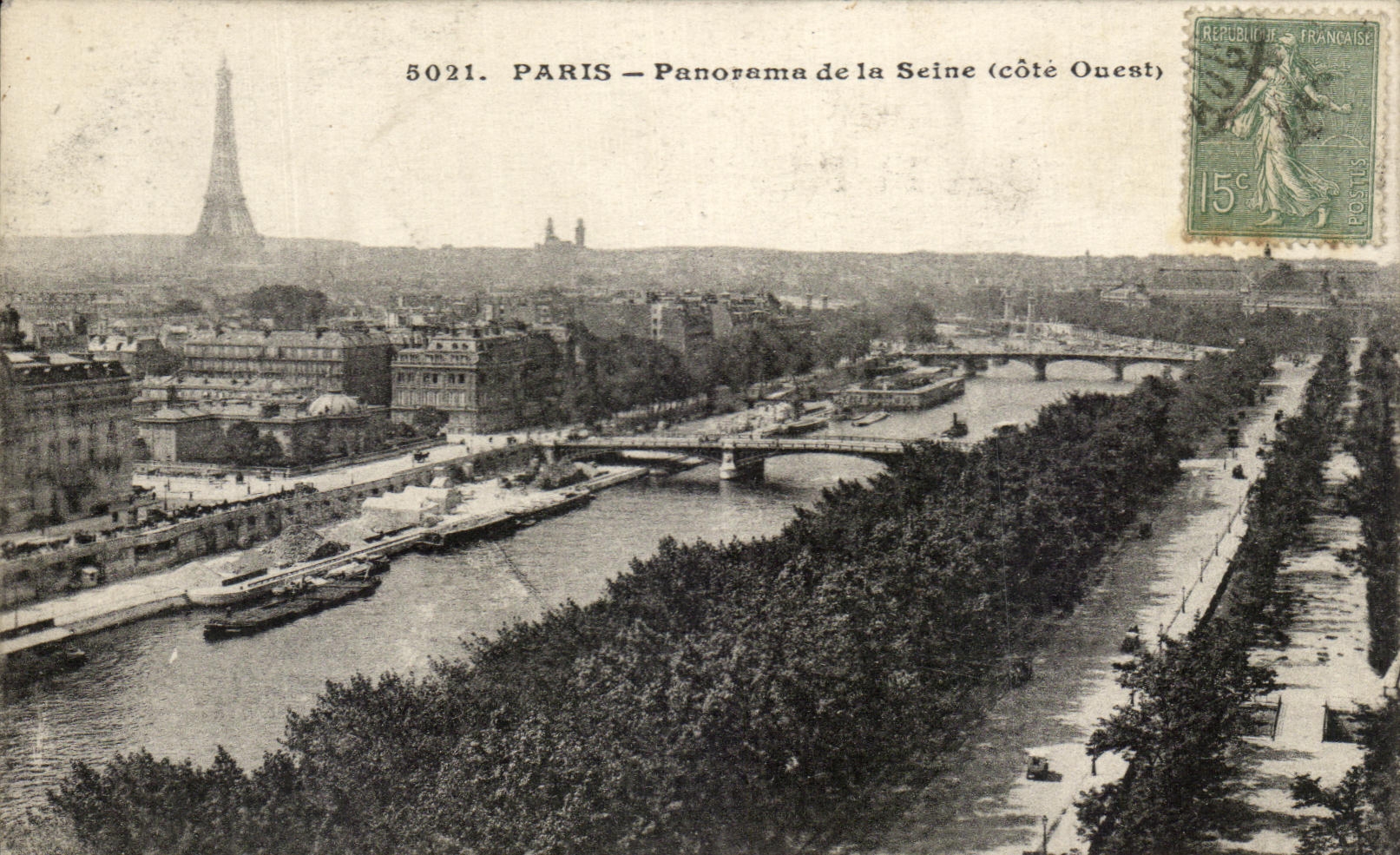 CPA Paris Panorama de la Seine Tour Eiffel