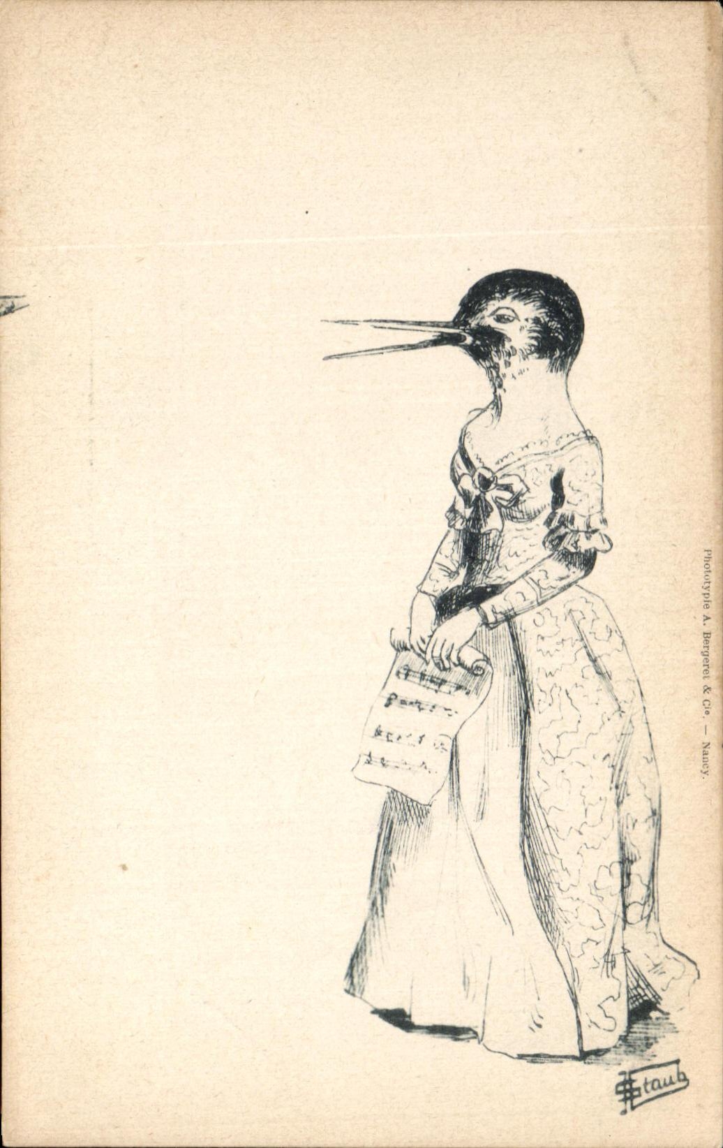CPA Pie oiseau Chanteuse Chant