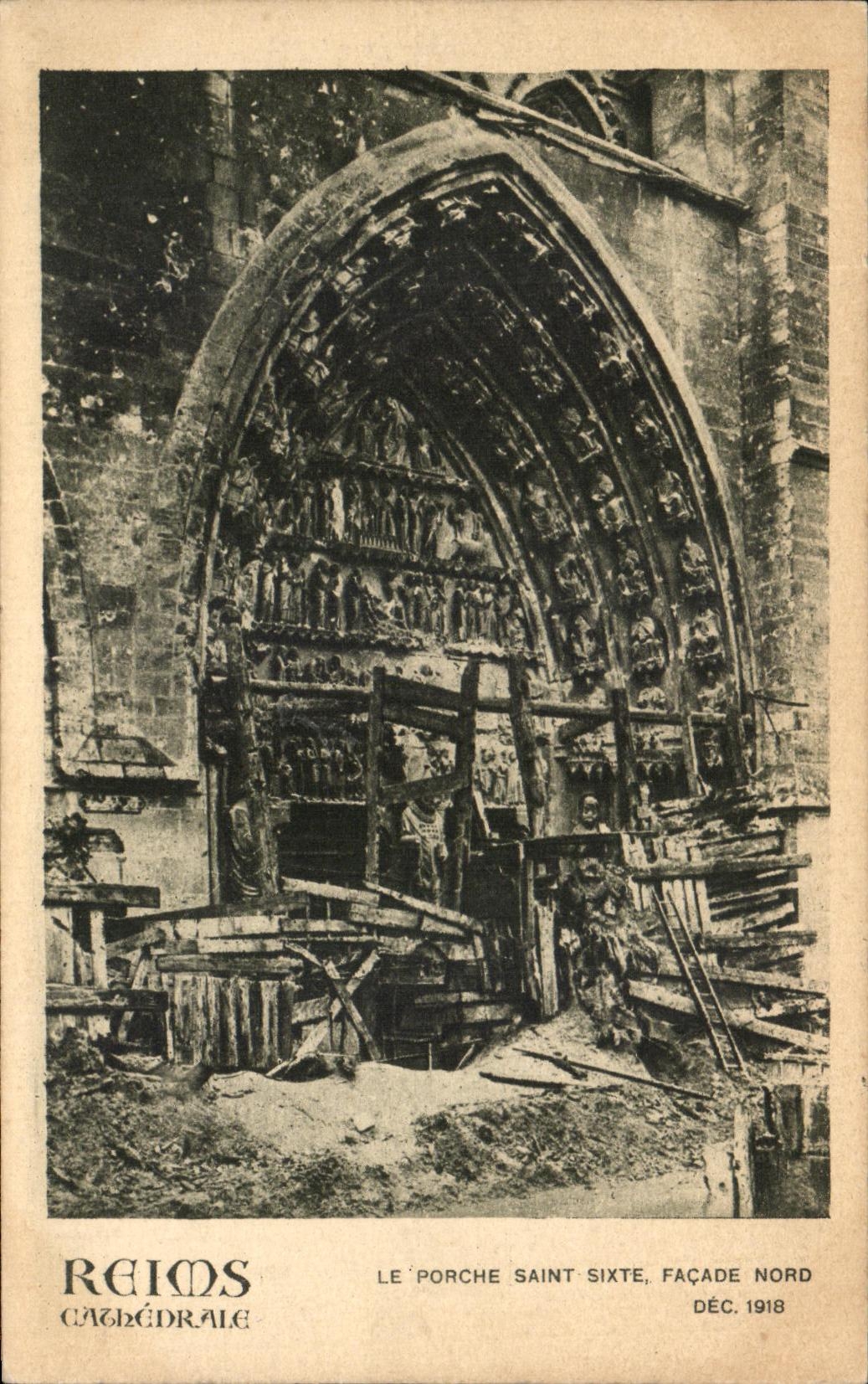 CPA Reims ataque frontal norteno Militaria del santo del portico el sexto