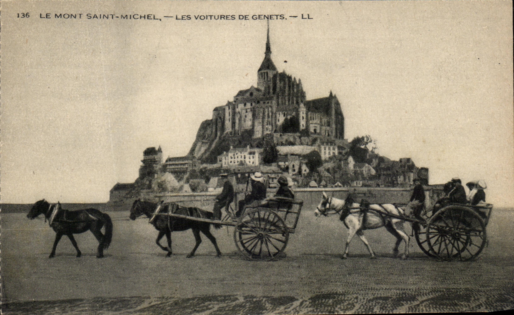 CPA Mont Saint Michel Voitures De Brooms