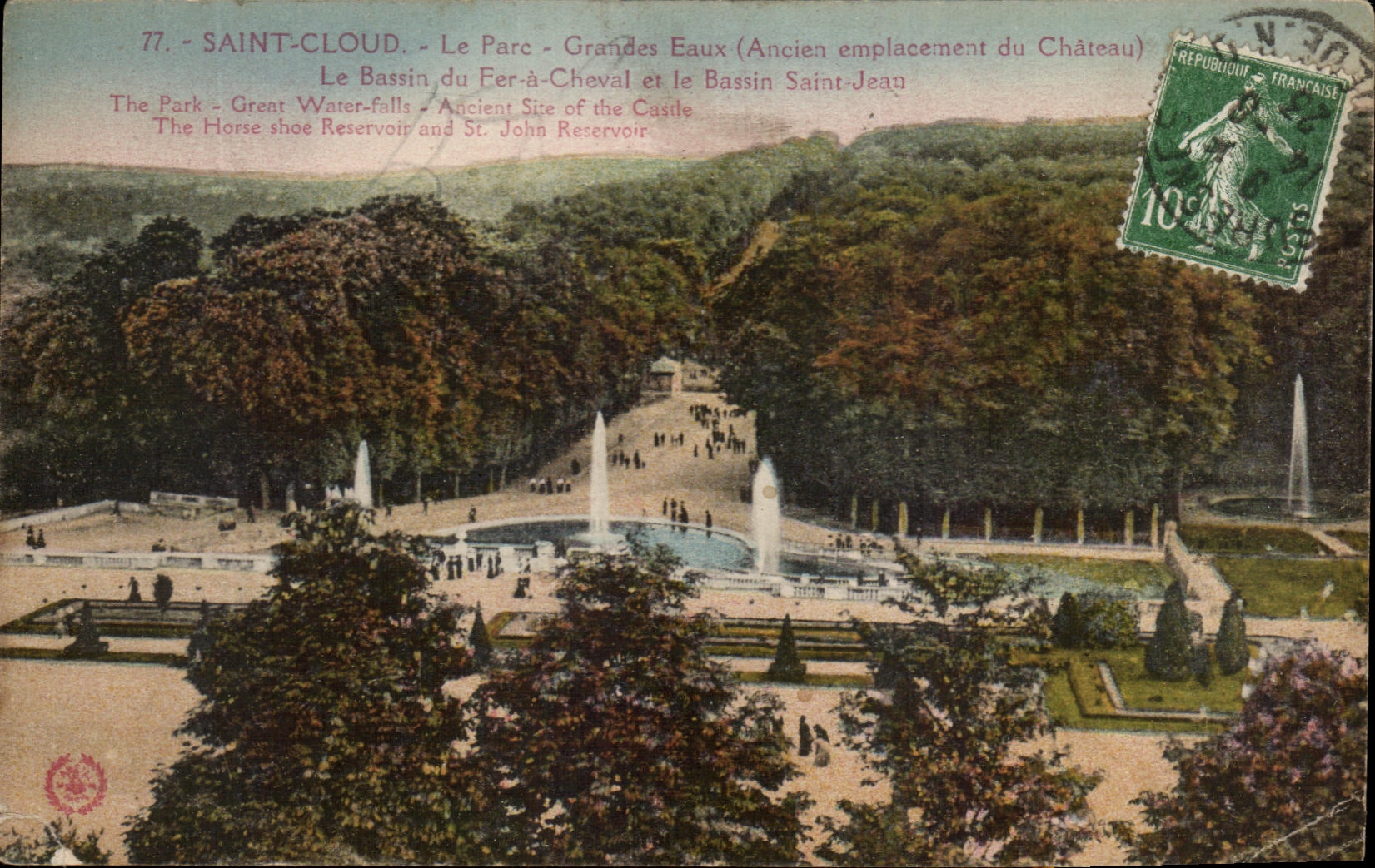 CPA Saint Cloud the Park Large Water the Basin Of the Horseshoe And the Basin Saint Jean