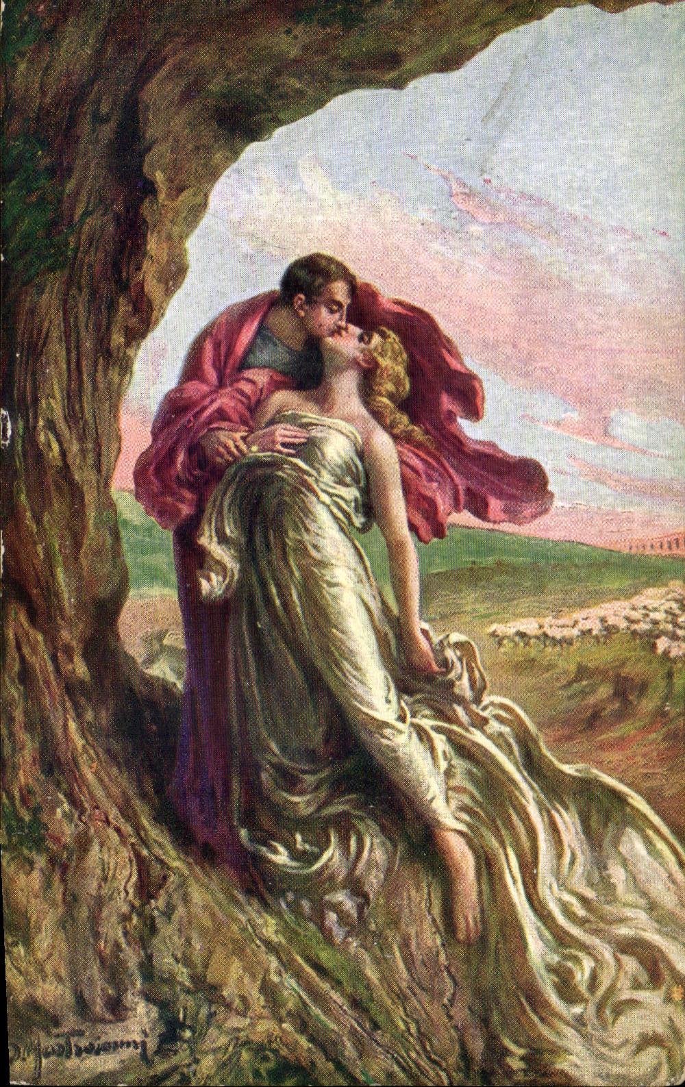 CPA Baiser supreme Cromoscultura Mastroianni 