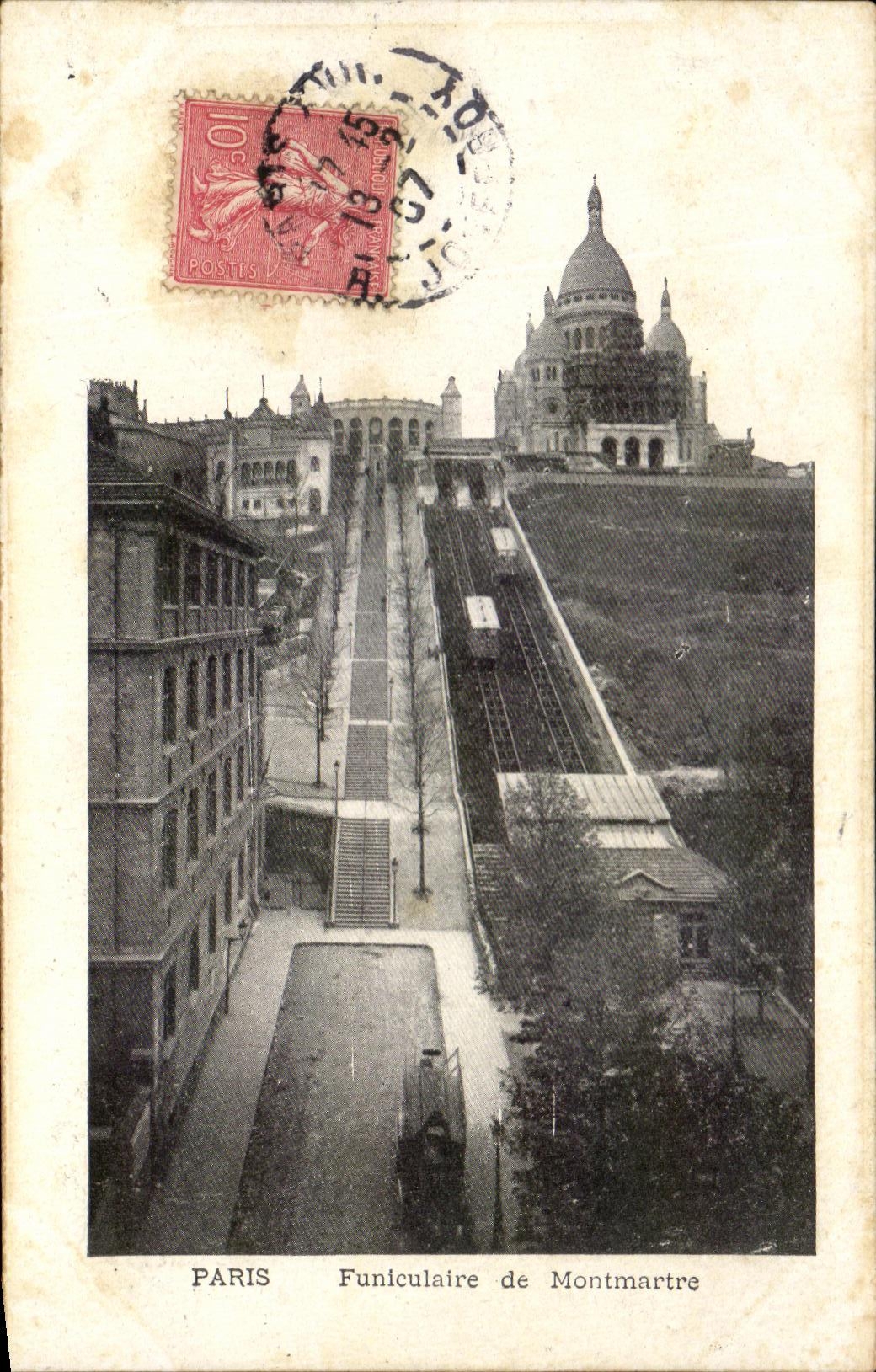 CPA Paris Funiculaire of Montmartre Crowns Heart