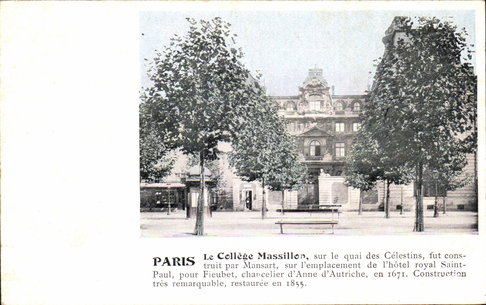 CPA Paris Le College Massillon Sur Le Quai Des Celestins
