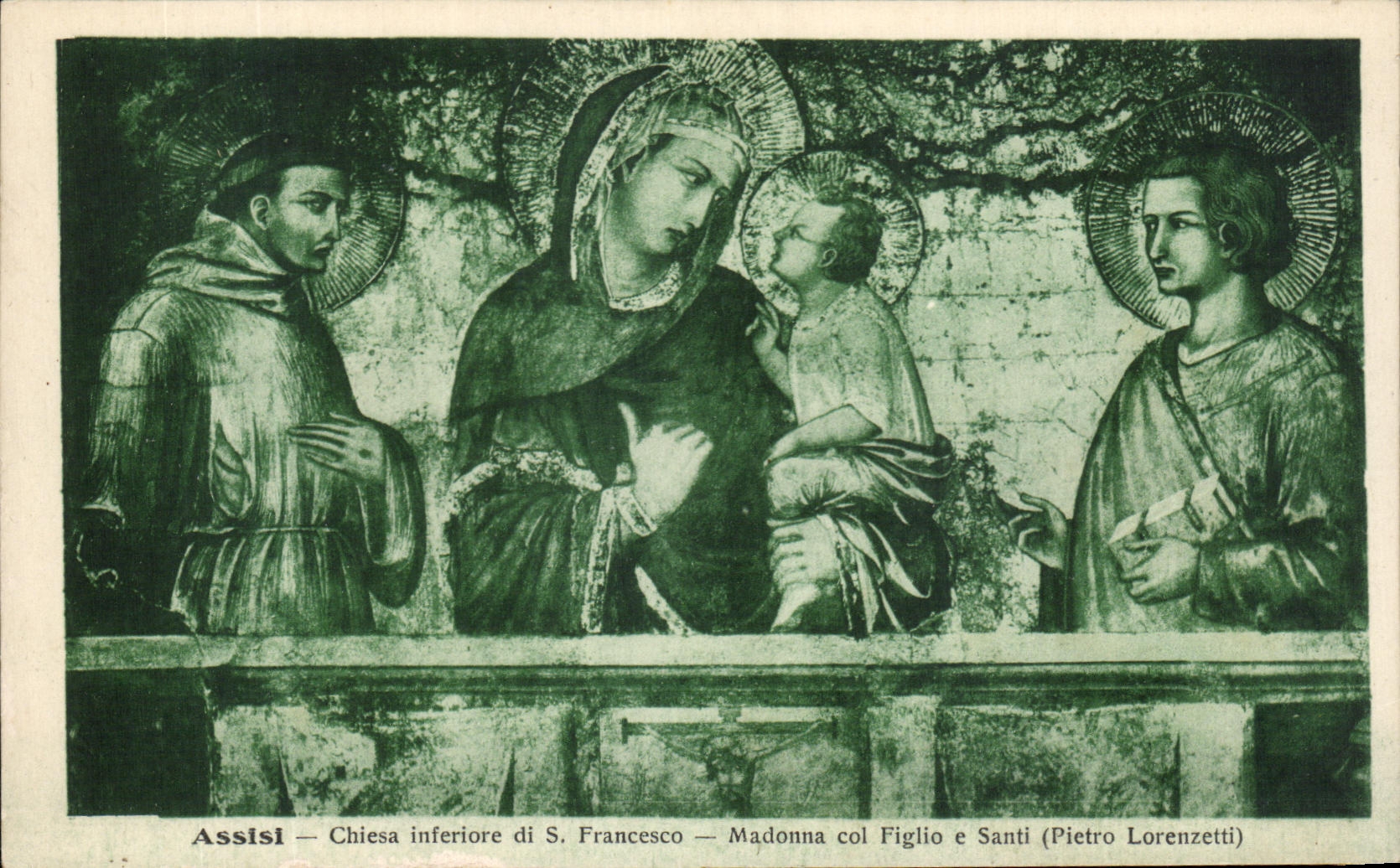 Collar Figilo E Santi de di Francisco Madonna del inferiore de Sitted CPA Chiesa