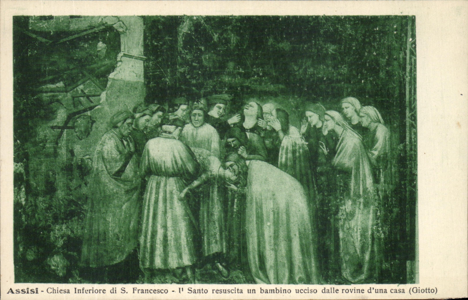 CPA Assis Chiesa superiore di Francesco Santo un bambino ucciso rovine d'una casa