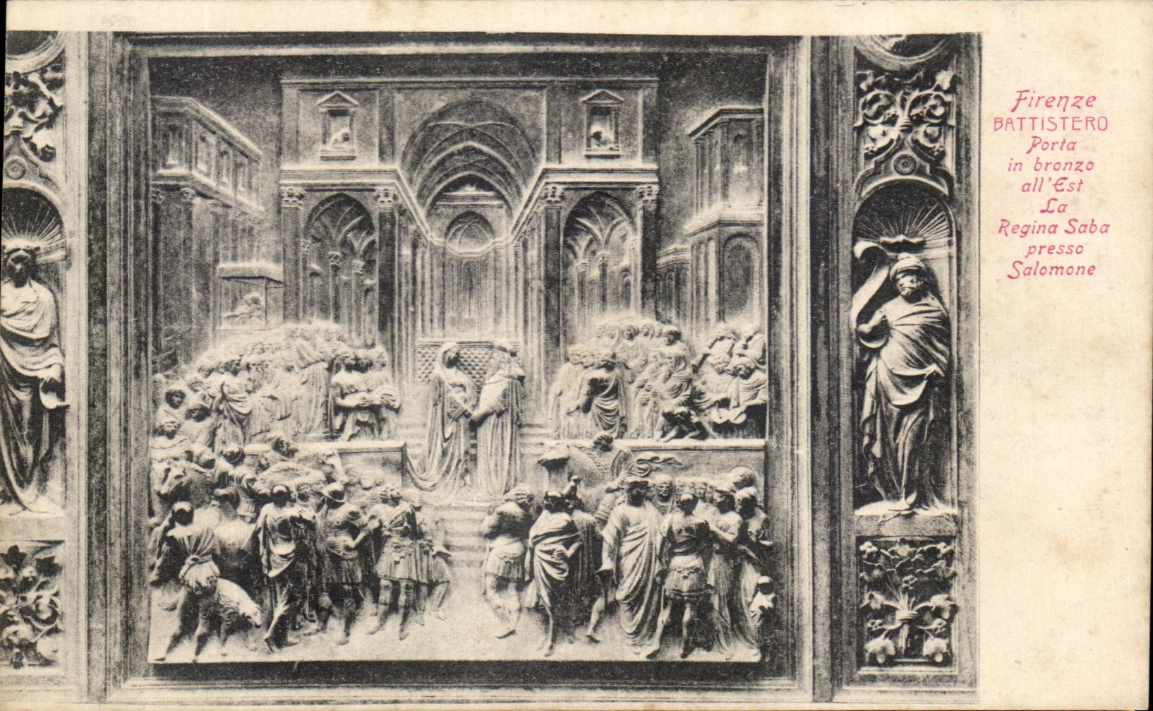 CPA Firenze Battistero Parta In Bronze all Est La Regina Saba Presso Salomone