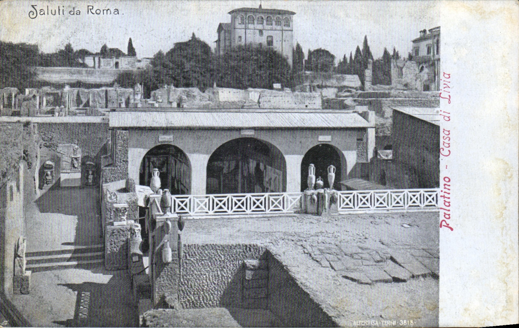 CPA Palatino Casa di livia Saluti da Roma