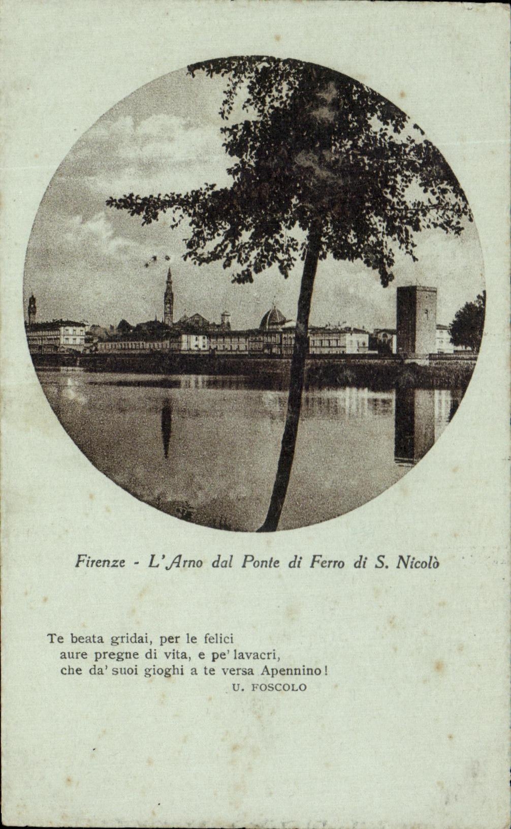 CPA Firenze L'Arno dal Ponte di Ferro di S Nicolo