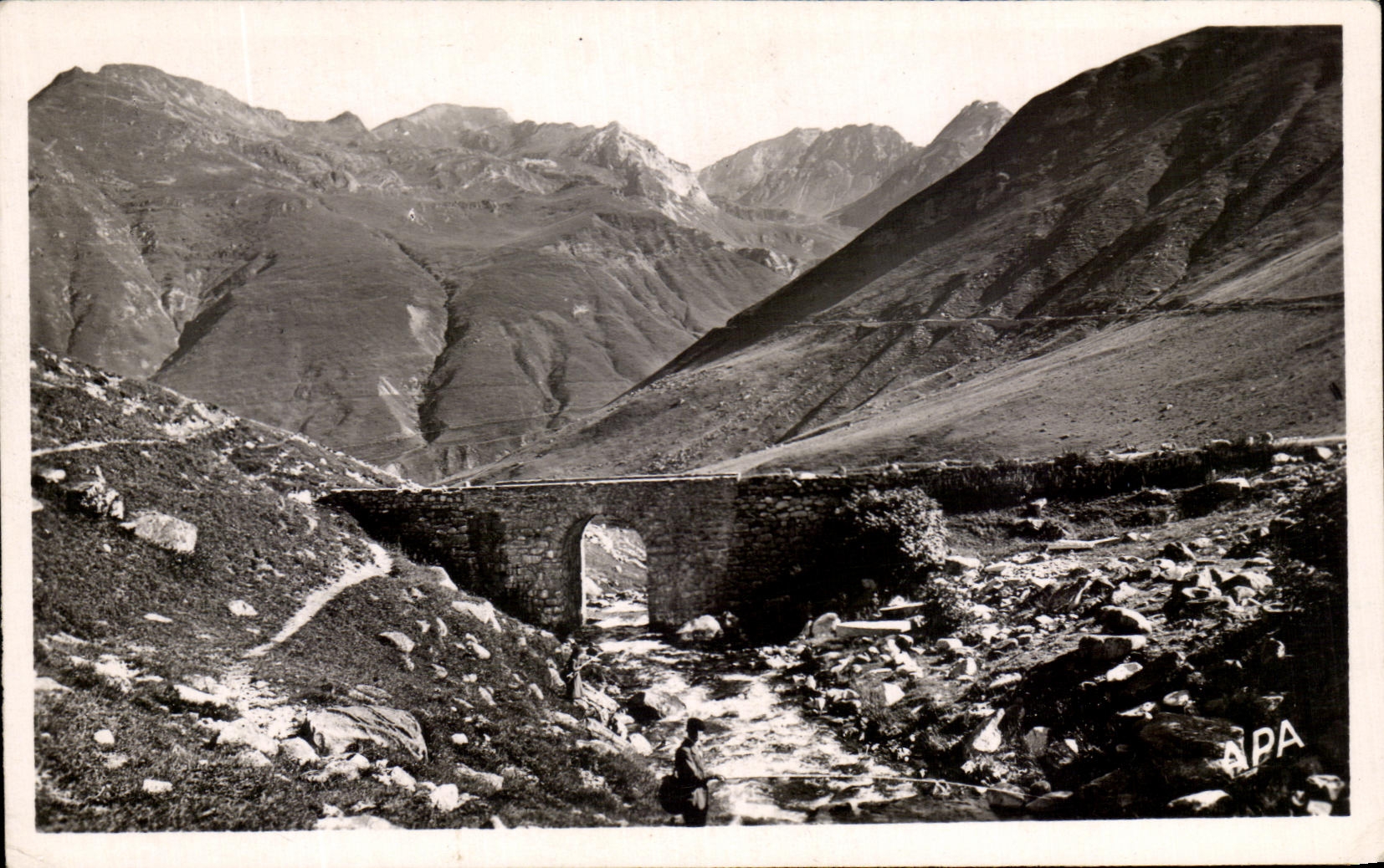 CPA the Illustrated Pyrenees Bridge of Gaubie the Road of Tourmalet and Pic of the South