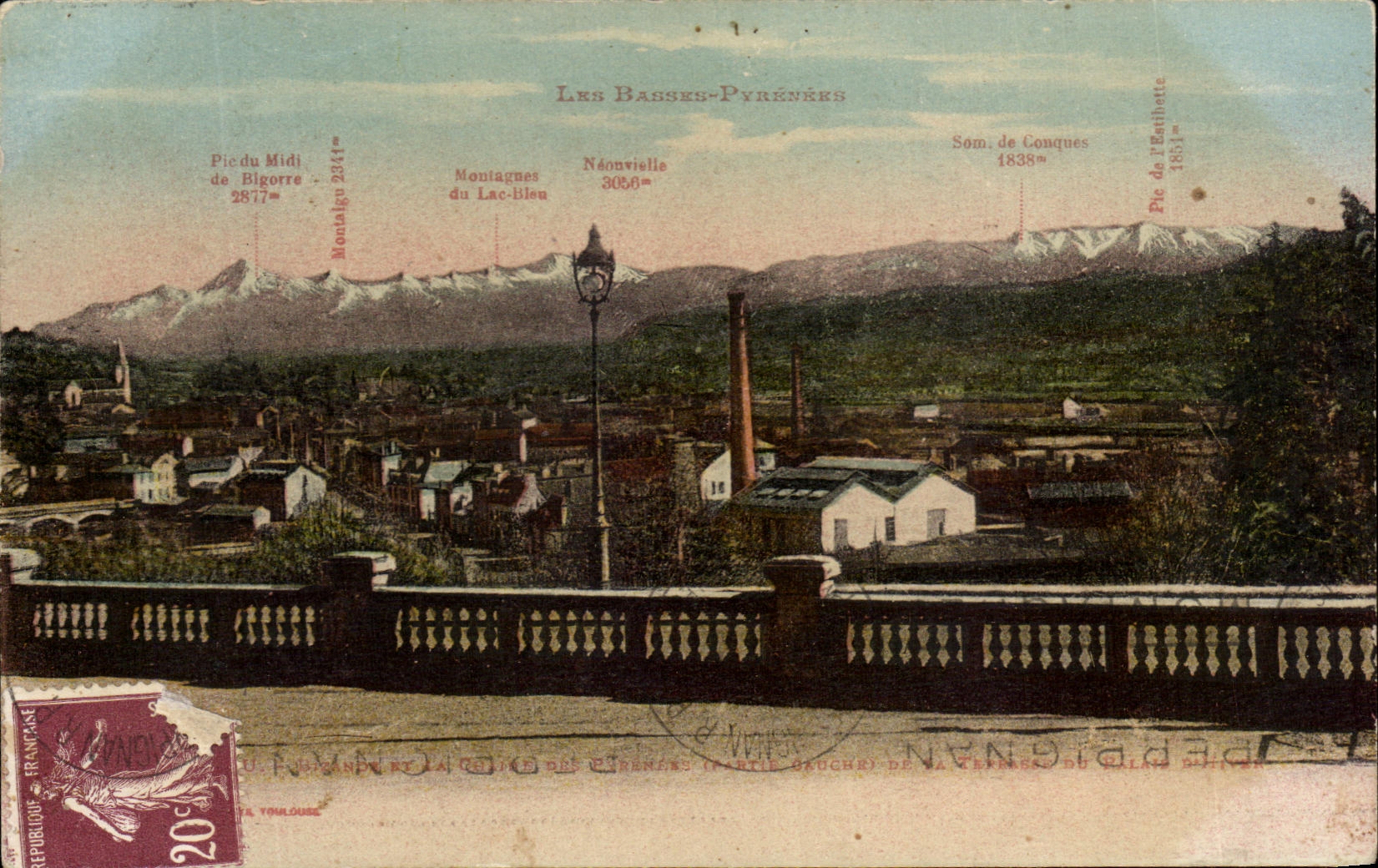 CPA Pau Landscape and the chain of the Pyrenees