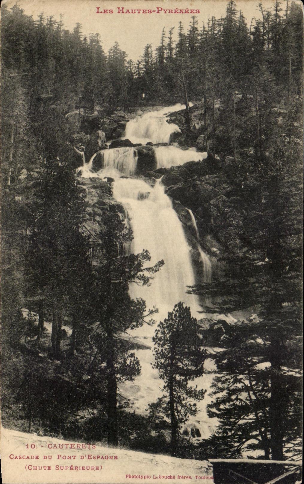 CPA Cautereis Cascades Of the Bridge Of Spain