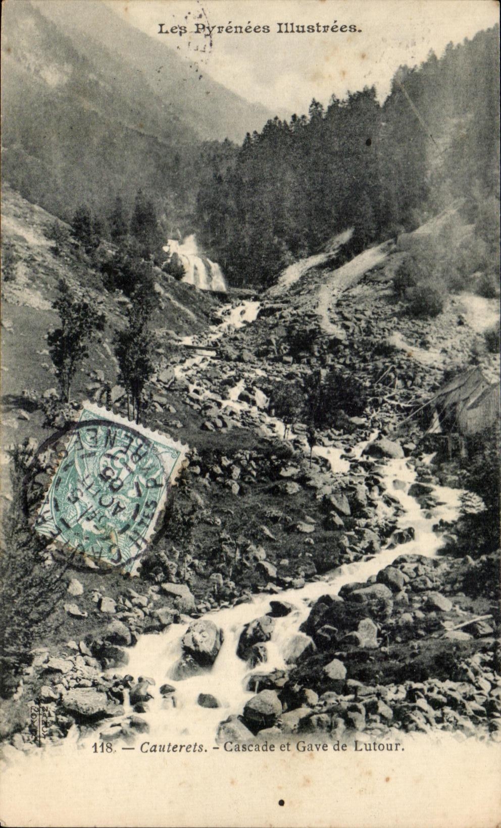 CPA the Pyrenees Illustrees Cauterets Cascades and Gave de Lutour