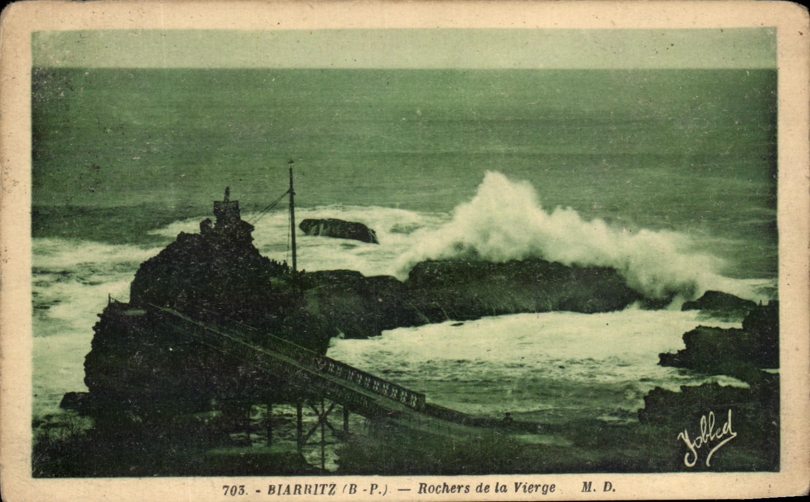 CPA Biarritz La Rocher de la Vierge 