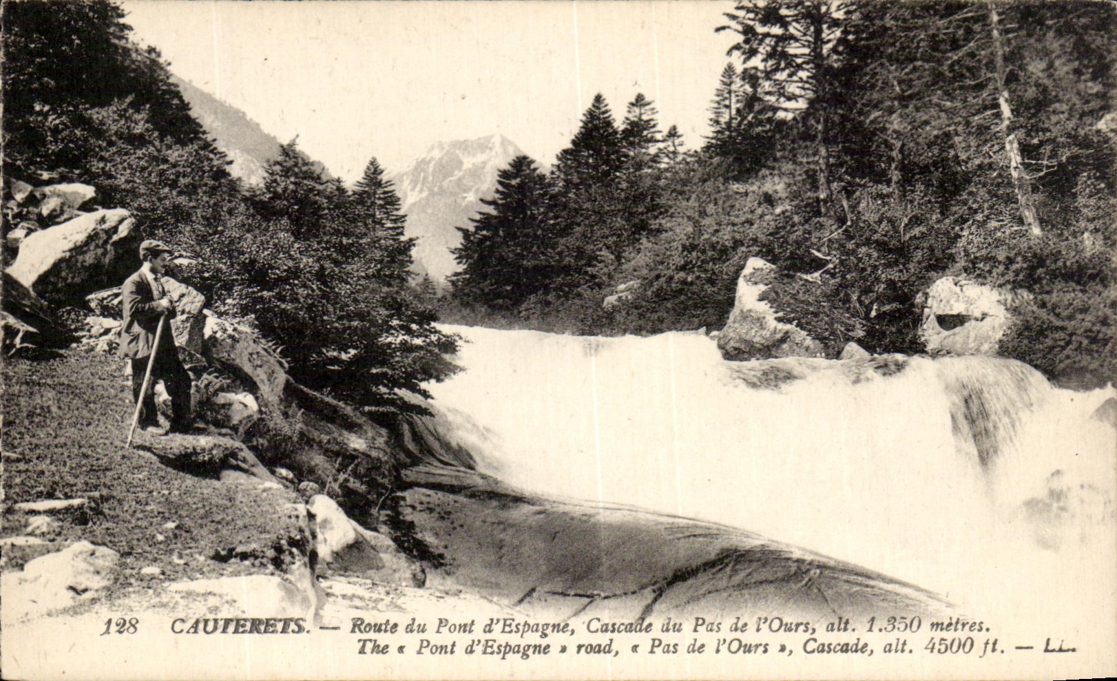 CPA Cauterets Route Of the Bridge of Spain Cascades Of the Step Of the Bear