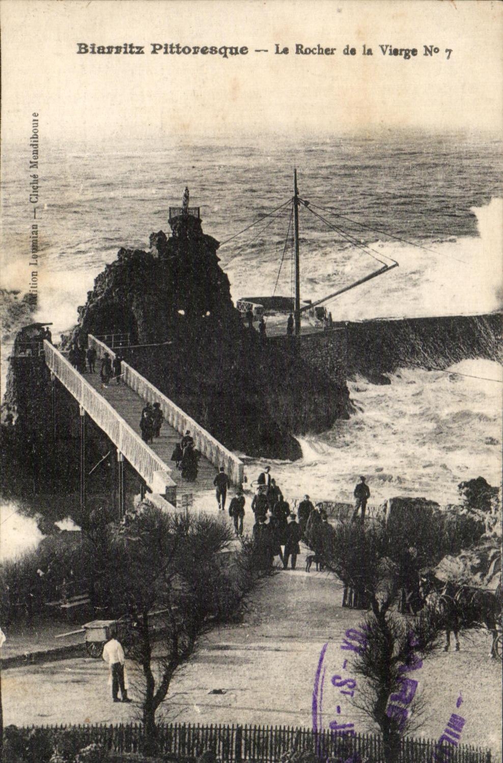 CPA Biarritz Pittoresque La Rocher de la Vierge